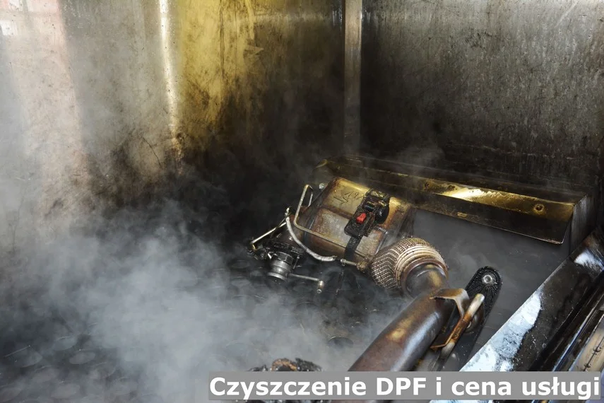 DPF podczas czyszczenia - umieszczony z maszynie 