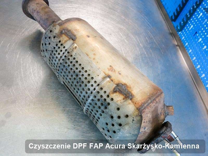 Filtr DPF układu redukcji emisji spalin do samochodu marki Acura w Skarżysku-Kamiennej naprawiony w specjalnym urządzeniu, gotowy do wysyłki