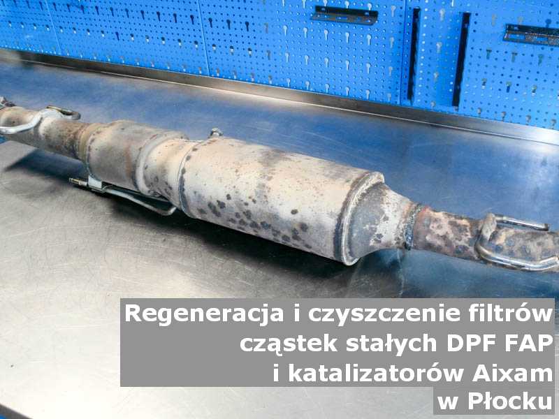 Wypalony filtr FAP marki Aixam, w laboratorium, w Płocku.