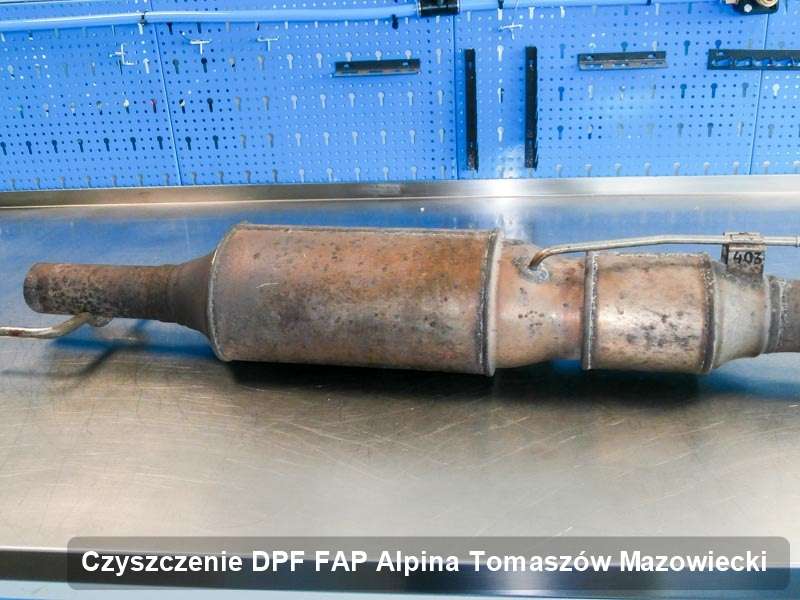 Filtr DPF do samochodu marki Alpina w Tomaszowie Mazowieckim zregenerowany na odpowiedniej maszynie, gotowy do montażu