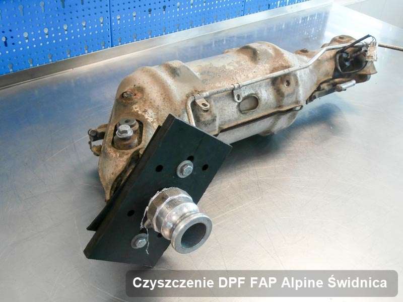 Filtr DPF i FAP do samochodu marki Alpine w Świdnicy oczyszczony na specjalnej maszynie, gotowy do wysyłki