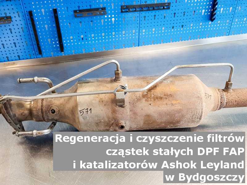 Umyty filtr FAP marki Ashok Leyland, w laboratorium, w Bydgoszczy.