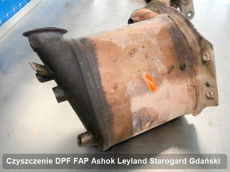 Filtr FAP do samochodu marki Ashok Leyland w Starogardzie Gdańskim wyczyszczony w specjalistycznym urządzeniu, gotowy do wysyłki