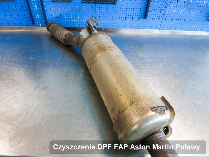 Filtr DPF i FAP do samochodu marki Aston Martin w Puławach wyczyszczony w specjalistycznym urządzeniu, gotowy do instalacji