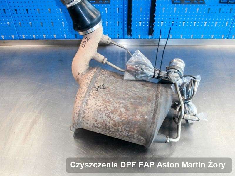 Filtr DPF i FAP do samochodu marki Aston Martin w Żorach zregenerowany na odpowiedniej maszynie, gotowy spakowania