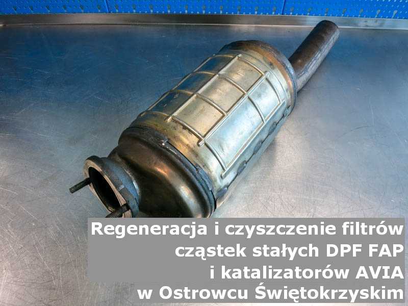 Oczyszczony filtr DPF marki Avia, w pracowni regeneracji, w Ostrowcu Świętokrzyskim.