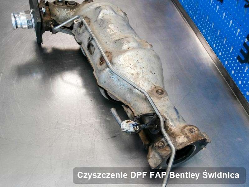 Filtr DPF do samochodu marki Bentley w Świdnicy zregenerowany na specjalistycznej maszynie, gotowy do instalacji