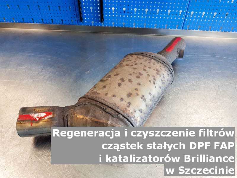 Czyszczony filtr marki Brilliance, w warsztacie, w Szczecinie.