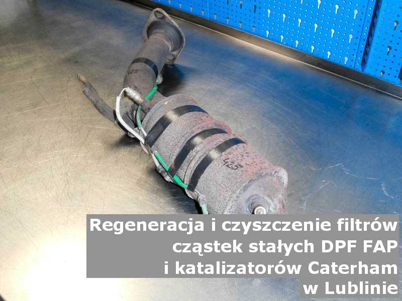 Myty filtr cząstek stałych DPF marki Caterham, w pracowni laboratoryjnej, w Lublinie.