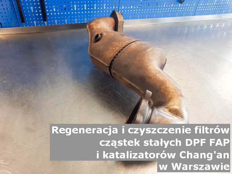 Regenerowany filtr cząstek stałych marki Chang'an, w pracowni regeneracji, w Warszawie.