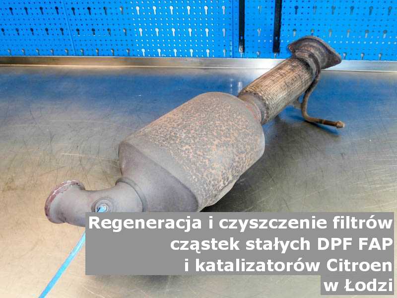 Zregenerowany filtr cząstek stałych DPF marki Citroen, w specjalistycznej pracowni, w Łodzi.