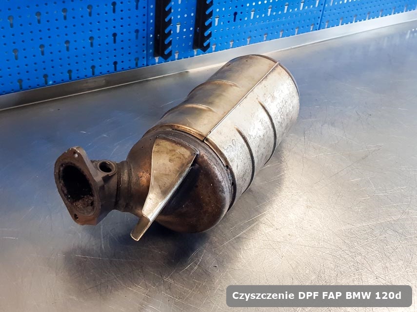 Filtr cząstek stałych DPF BMW 120d dopalony na specjalistycznej maszynie gotowy do wysyłki