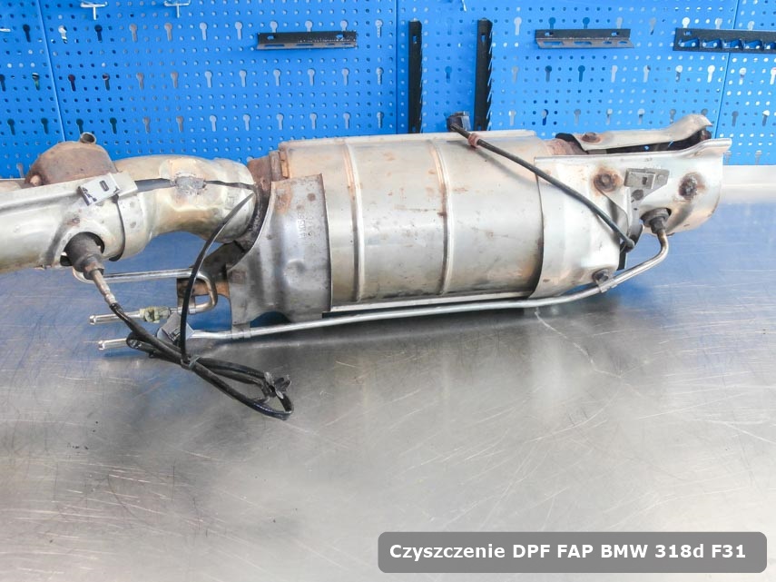 Filtr DPF i FAP BMW 318d F31 wypalony w specjalistycznym urządzeniu gotowy do montażu