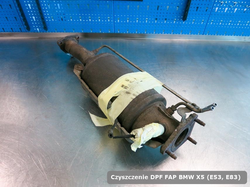 Filtr DPF układu redukcji emisji spalin BMW X5 (E53, E83) oczyszczony w specjalistycznym urządzeniu gotowy do montażu