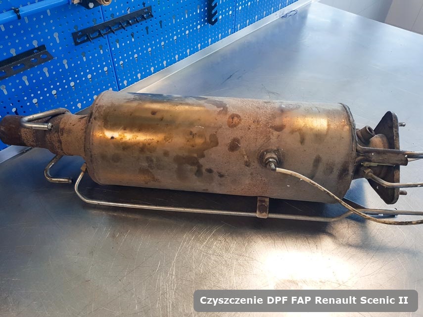Filtr cząstek stałych FAP Renault Scenic II naprawiony na odpowiedniej maszynie gotowy spakowania