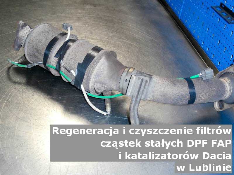 Myty filtr cząstek stałych GPF marki Dacia, w pracowni, w Lublinie.