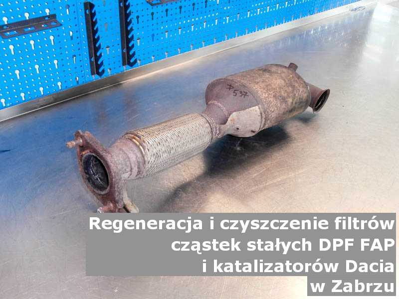 Myty filtr cząstek stałych GPF marki Dacia, w warsztacie, w Zabrzu.