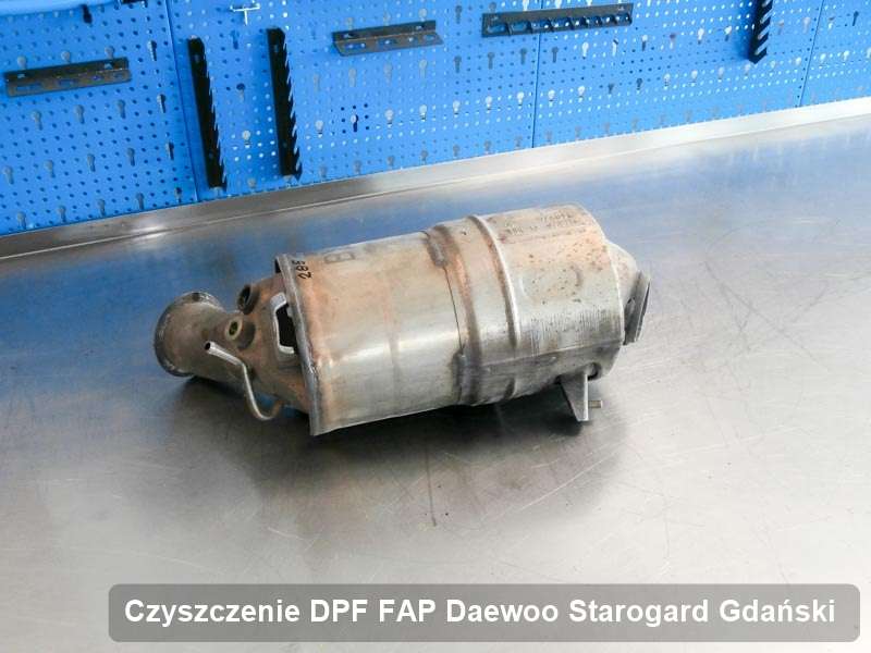 Filtr DPF do samochodu marki Daewoo w Starogardzie Gdańskim naprawiony w specjalnym urządzeniu, gotowy do zamontowania