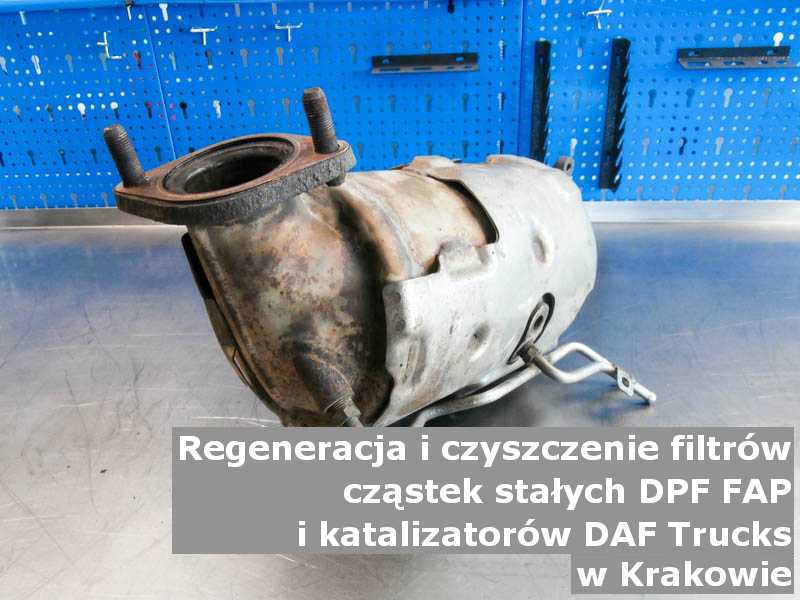 Naprawiony filtr FAP marki DAF Trucks, w laboratorium, w Krakowie.