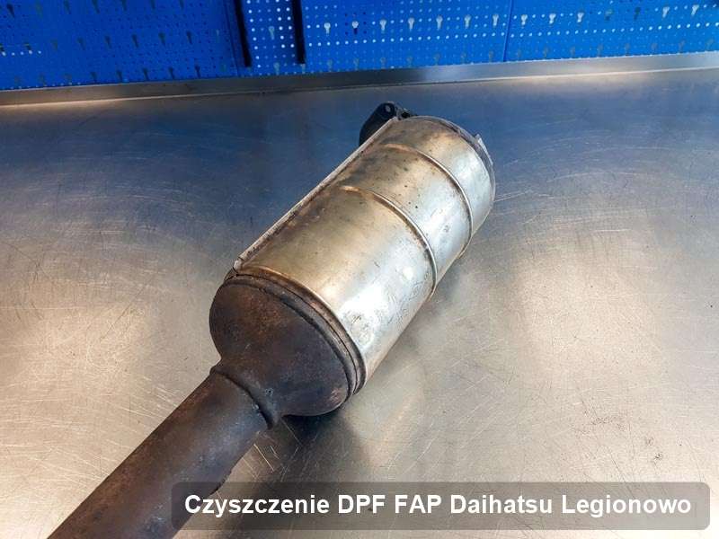 Filtr DPF do samochodu marki Daihatsu w Legionowie naprawiony w specjalistycznym urządzeniu, gotowy do zamontowania