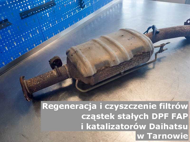 Wyczyszczony filtr cząstek stałych DPF/FAP marki Daihatsu, w warsztacie, w Tarnowie.