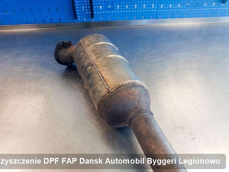 Filtr DPF układu redukcji emisji spalin do samochodu marki Dansk Automobil Byggeri w Legionowie wyczyszczony na specjalistycznej maszynie, gotowy spakowania