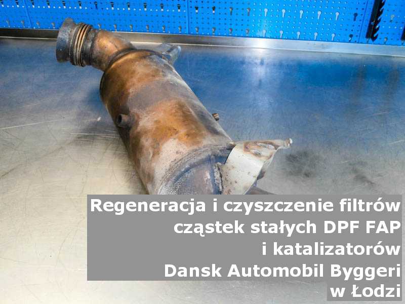 Naprawiony filtr cząstek stałych DPF marki Dansk Automobil Byggeri, w pracowni laboratoryjnej, w Łodzi.