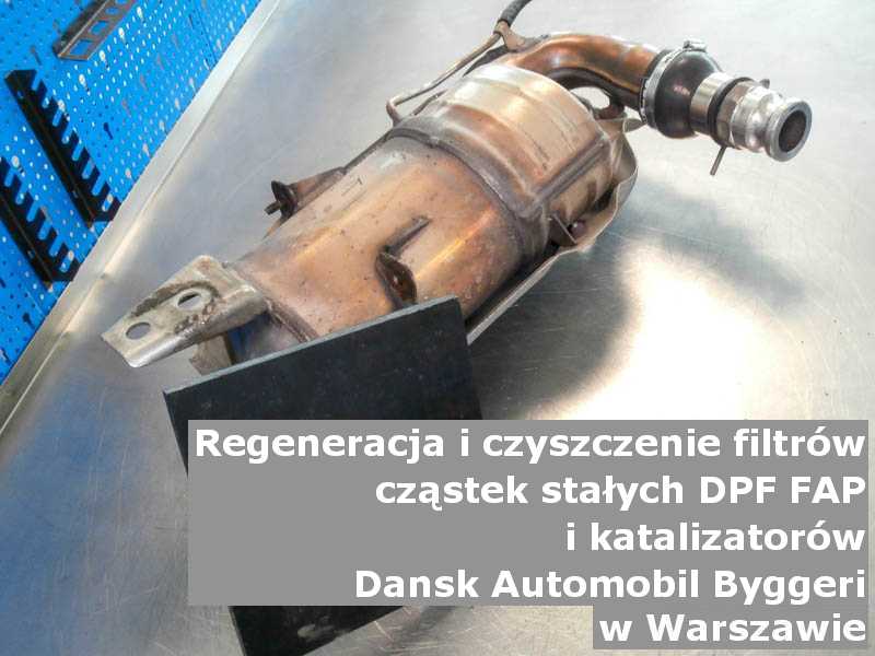 Zregenerowany filtr marki Dansk Automobil Byggeri, w warsztacie, w Warszawie.