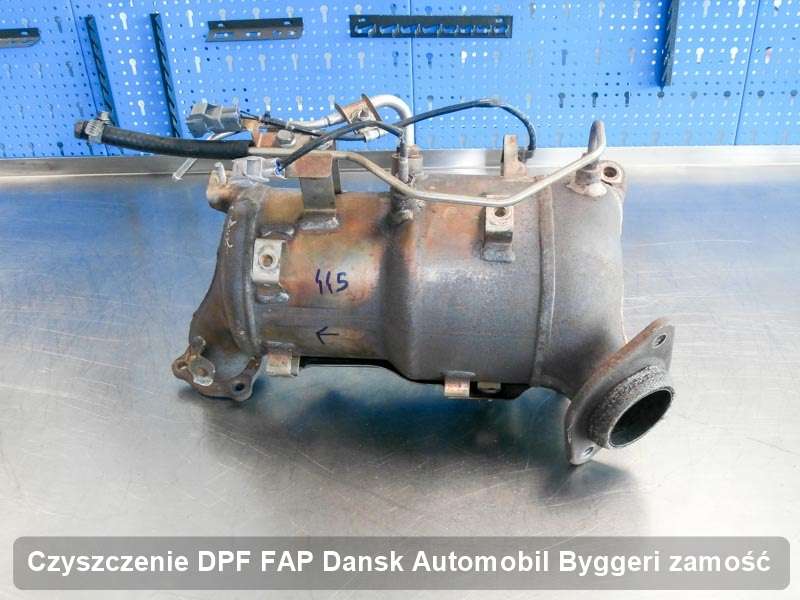 Filtr DPF układu redukcji emisji spalin do samochodu marki Dansk Automobil Byggeri w Zamościu wyczyszczony na odpowiedniej maszynie, gotowy do wysyłki