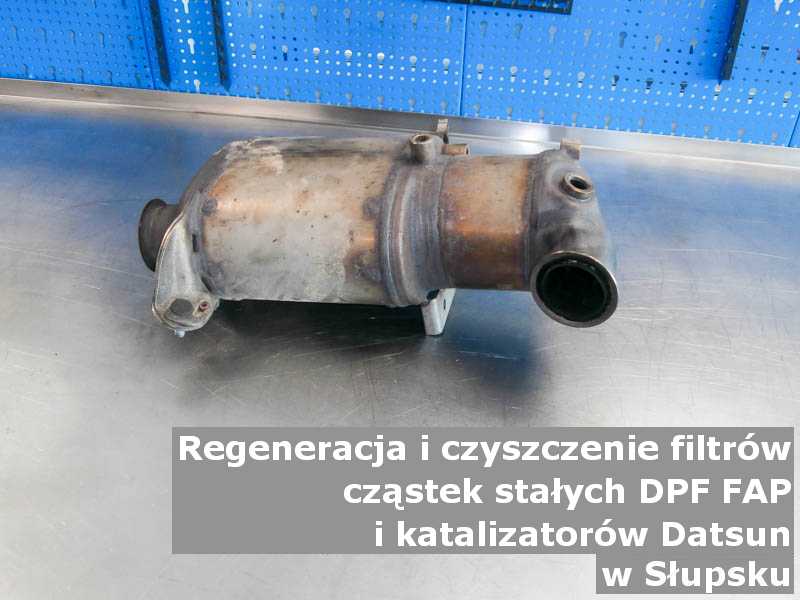 Oczyszczony filtr cząstek stałych FAP marki Datsun, w pracowni laboratoryjnej, w Słupsku.