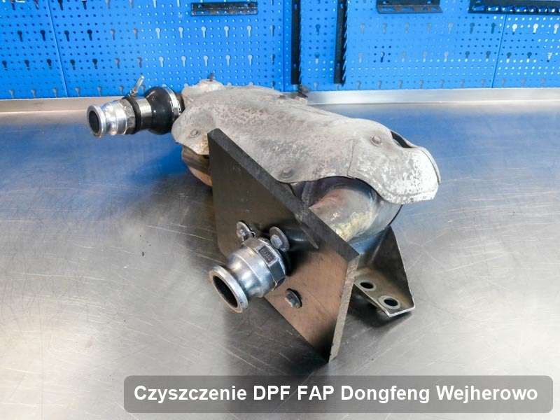 Filtr FAP do samochodu marki Dongfeng w Wejherowie zregenerowany na odpowiedniej maszynie, gotowy do zamontowania