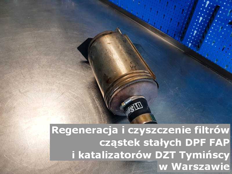 Naprawiony filtr FAP marki DZT Tymińscy, w pracowni laboratoryjnej, w Warszawie.