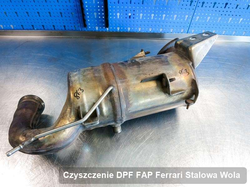 Filtr cząstek stałych do samochodu marki Ferrari w Stalowej Woli zregenerowany na dedykowanej maszynie, gotowy do montażu