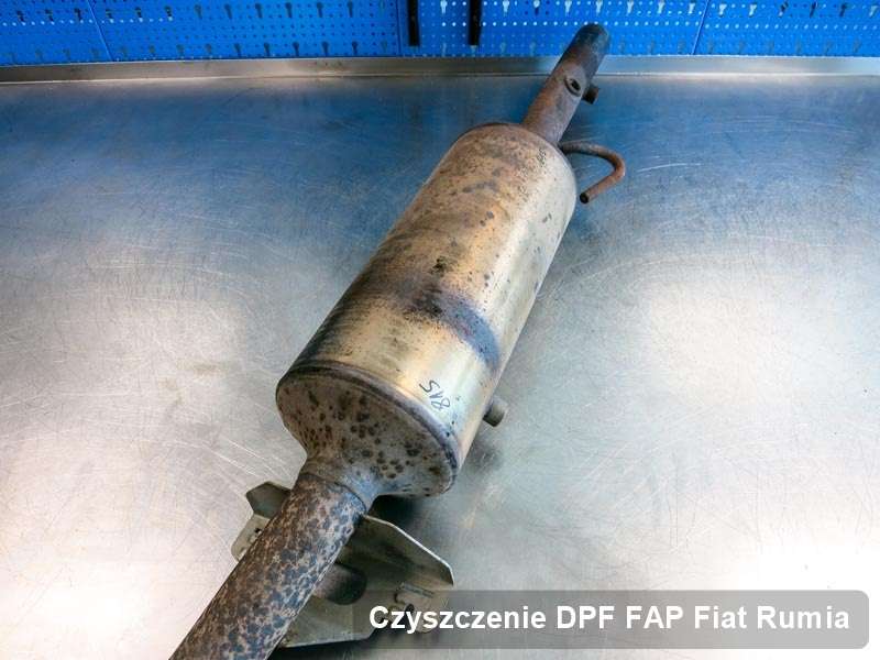Filtr DPF układu redukcji emisji spalin do samochodu marki Fiat w Rumi dopalony w dedykowanym urządzeniu, gotowy do instalacji
