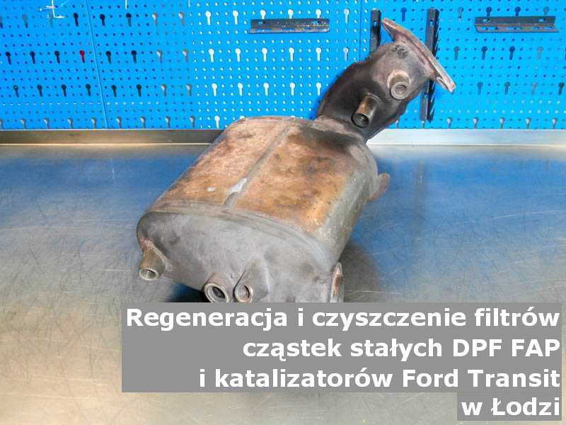 Zregenerowany filtr marki Ford Transit, w warsztatowym laboratorium, w Łodzi.