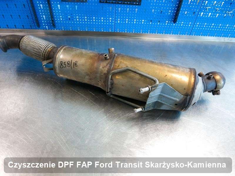 Filtr FAP do samochodu marki Ford Transit w Skarżysku-Kamiennej wypalony na specjalnej maszynie, gotowy do zamontowania