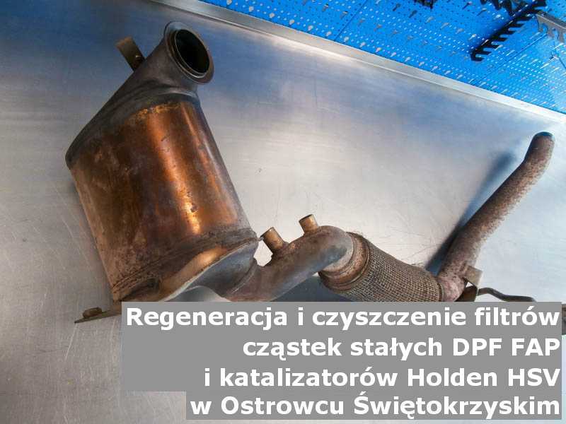 Wyczyszczony filtr cząstek stałych marki Holden (HSV), w warsztacie, w Ostrowcu Świętokrzyskim.