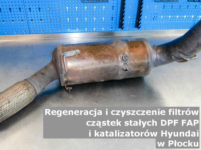 Wypłukany filtr marki Hyundai, w specjalistycznej pracowni, w Płocku.
