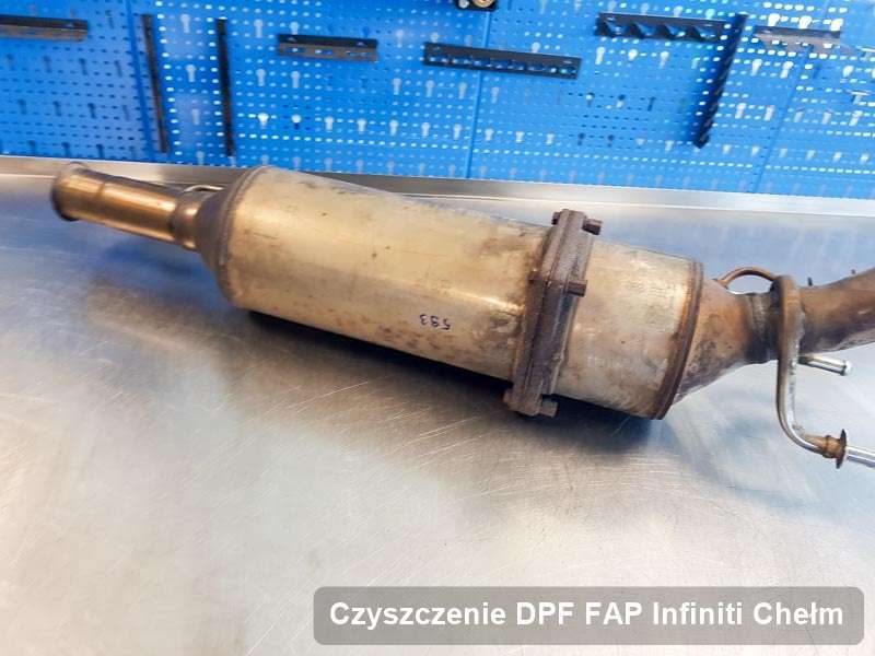 Filtr DPF i FAP do samochodu marki Infiniti w Chełmie oczyszczony w specjalnym urządzeniu, gotowy do montażu
