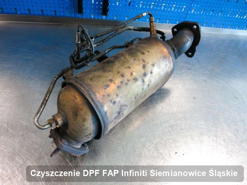 Filtr DPF i FAP do samochodu marki Infiniti w Siemianowicach Śląskich wyremontowany na specjalistycznej maszynie, gotowy do instalacji