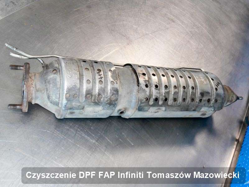 Filtr DPF układu redukcji emisji spalin do samochodu marki Infiniti w Tomaszowie Mazowieckim oczyszczony na odpowiedniej maszynie, gotowy do wysyłki