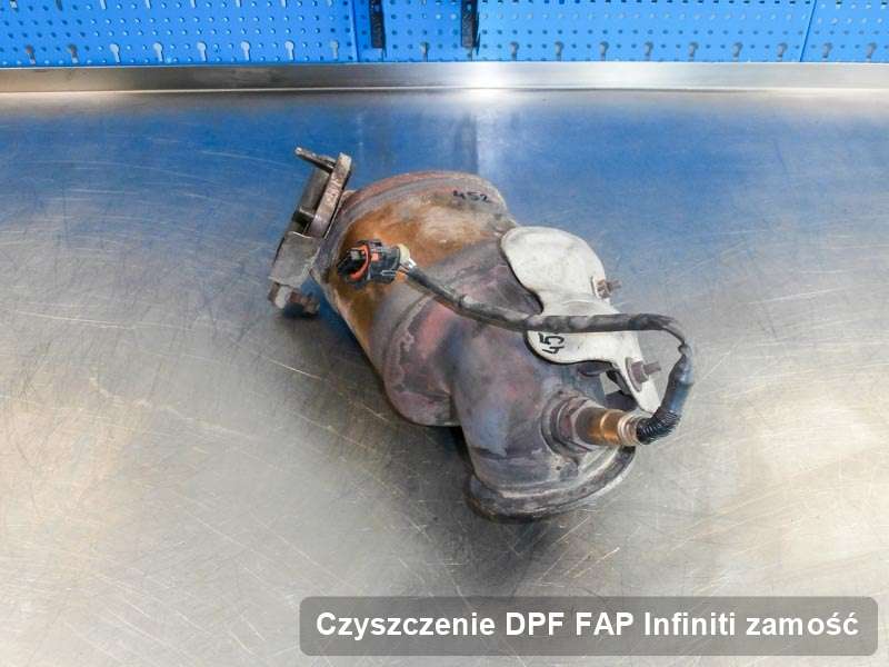 Filtr DPF do samochodu marki Infiniti w Zamościu dopalony w dedykowanym urządzeniu, gotowy do instalacji