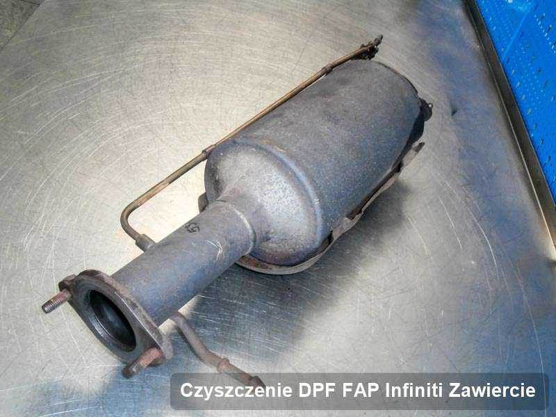 Filtr cząstek stałych do samochodu marki Infiniti w Zawierciu dopalony na odpowiedniej maszynie, gotowy do wysyłki