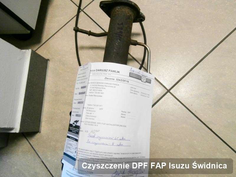 Filtr cząstek stałych DPF do samochodu marki Isuzu w Świdnicy wyczyszczony na odpowiedniej maszynie, gotowy do zamontowania