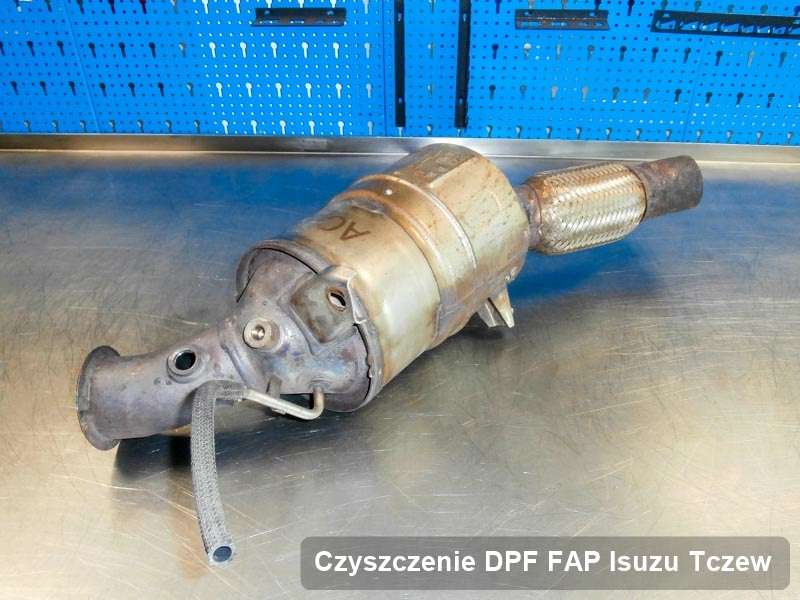 Filtr DPF układu redukcji emisji spalin do samochodu marki Isuzu w Tczewie dopalony w dedykowanym urządzeniu, gotowy do zamontowania