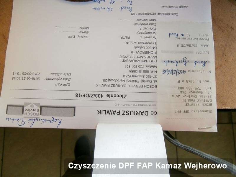 Filtr FAP do samochodu marki Kamaz w Wejherowie naprawiony w specjalistycznym urządzeniu, gotowy spakowania