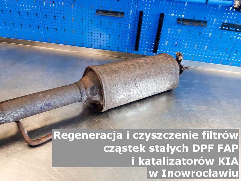 Myty filtr FAP marki Kia, w pracowni, w Inowrocławiu.