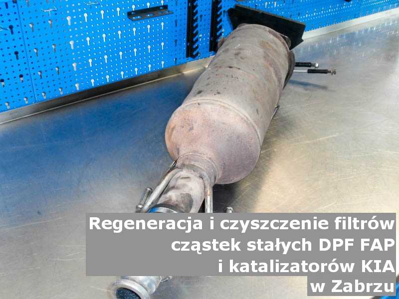 Myty filtr cząstek stałych DPF/FAP marki Kia, w specjalistycznej pracowni, w Zabrzu.