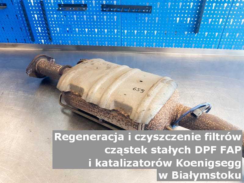 Wypalony katalizator utleniający marki Koenigsegg, w pracowni regeneracji, w Białymstoku.