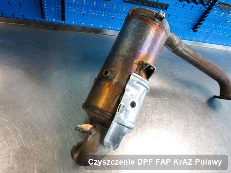 Filtr DPF układu redukcji emisji spalin do samochodu marki KrAZ w Puławach wyczyszczony w dedykowanym urządzeniu, gotowy do zamontowania